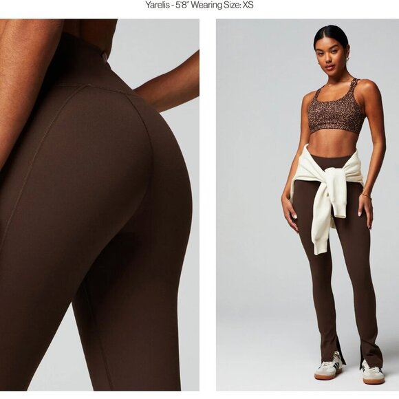 Fabletics | Define PowerHold® Split Hem Legging in Cacao Brown - Picture 3 of 14